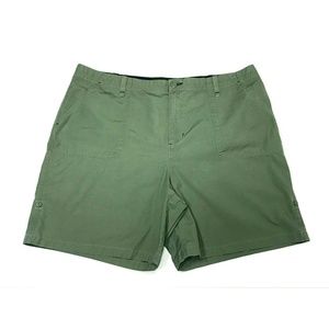 Eddie Bauer 18 Green Roll Cuff Cotton Shorts EUC